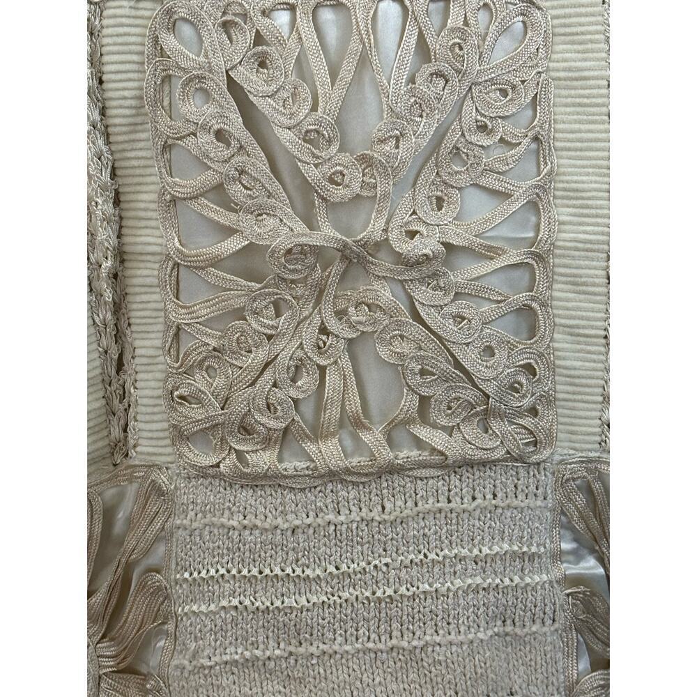 Cream Multi Media Patchwork Jacket, Medium, Paste… - image 4